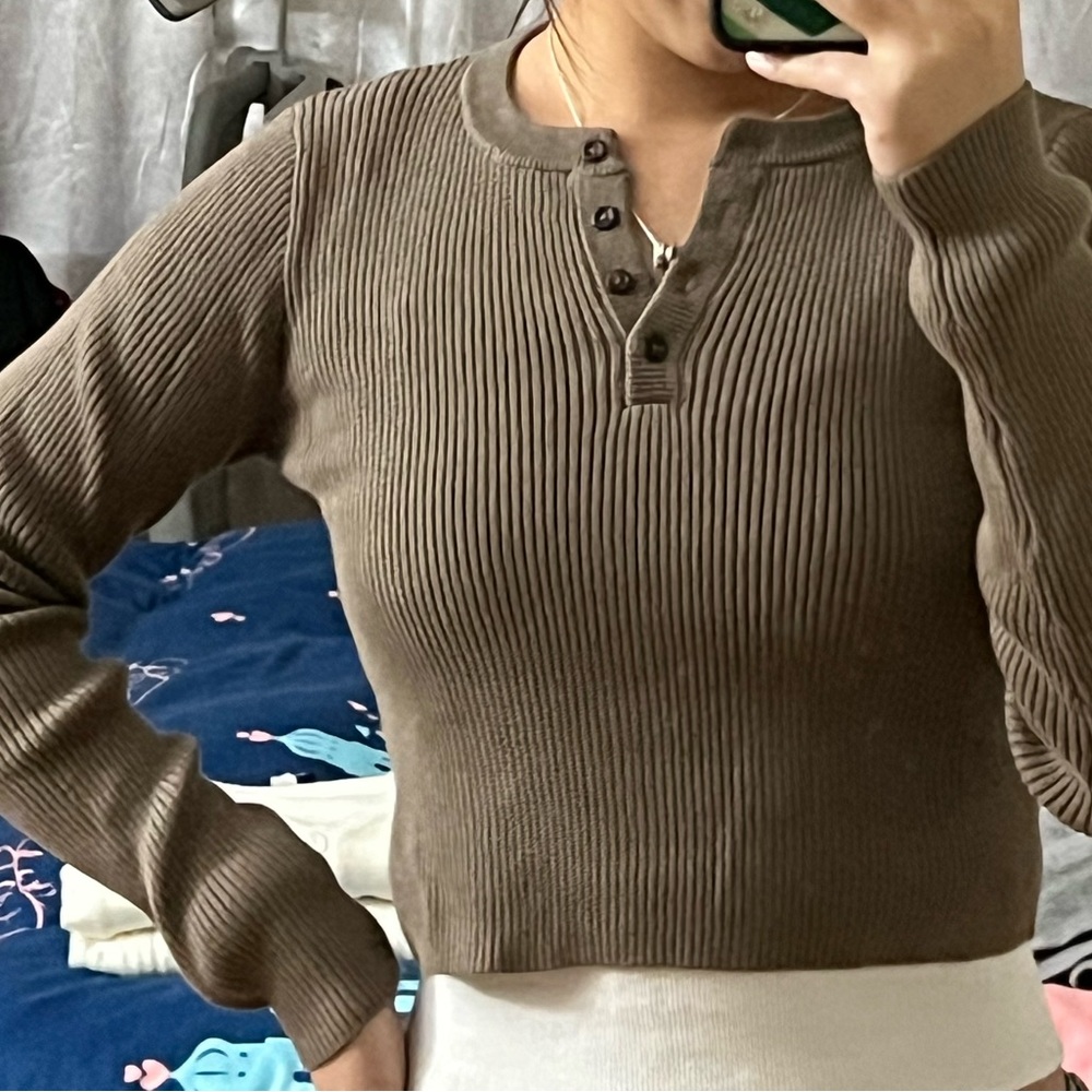 Pacsun/John Galt Brown cropped top